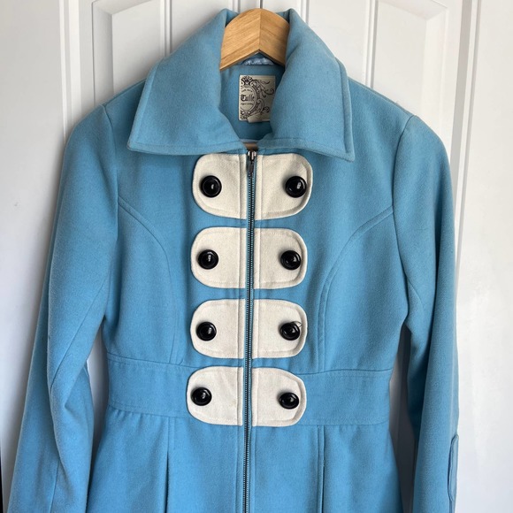 Tulle WMNs blue and white coat szS - Picture 2 of 10